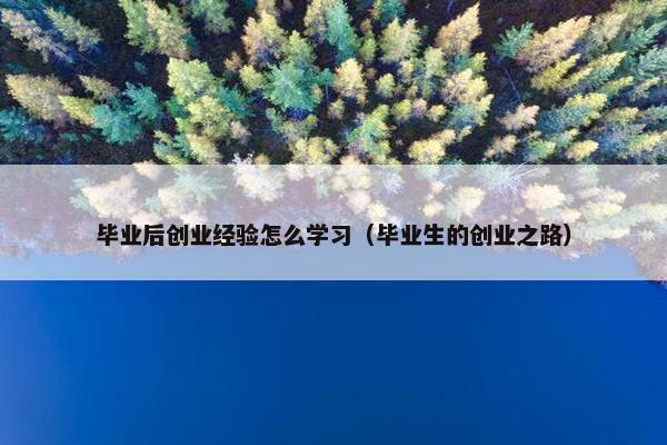 毕业后创业经验怎么学习（毕业生的创业之路）