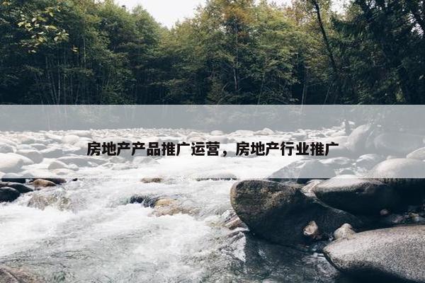 房地产产品推广运营，房地产行业推广