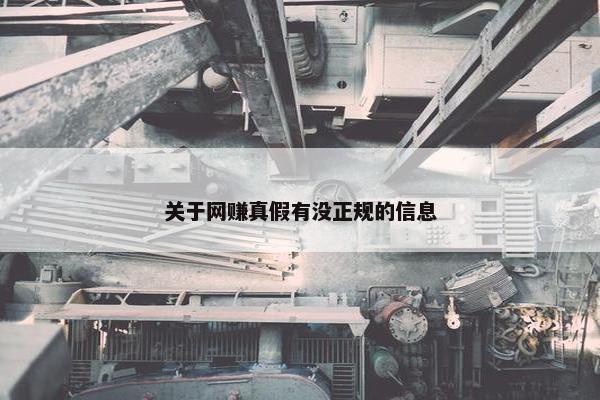 关于网赚真假有没正规的信息