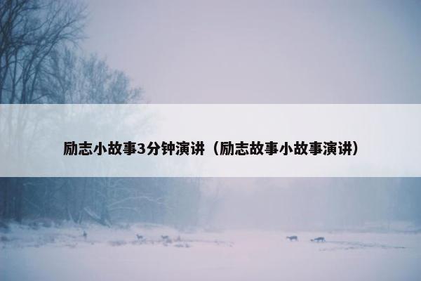 励志小故事3分钟演讲（励志故事小故事演讲）