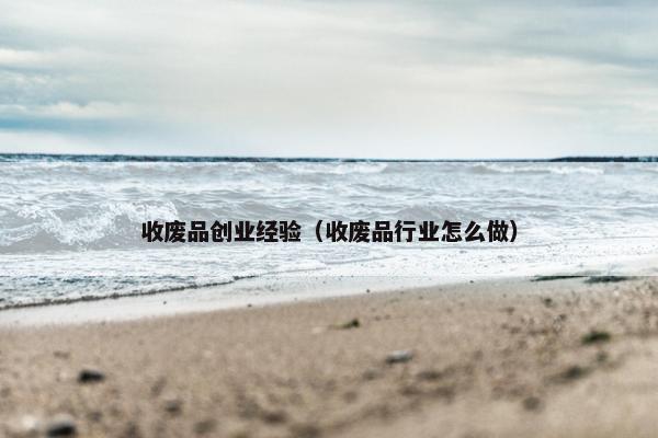 收废品创业经验（收废品行业怎么做）