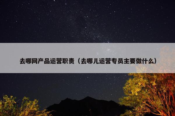 去哪网产品运营职责（去哪儿运营专员主要做什么）