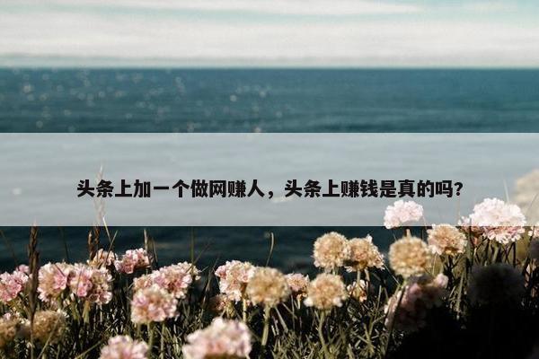 头条上加一个做网赚人，头条上赚钱是真的吗?