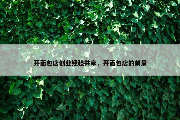 开面包店创业经验共享，开面包店的前景