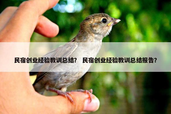 民宿创业经验教训总结？ 民宿创业经验教训总结报告？