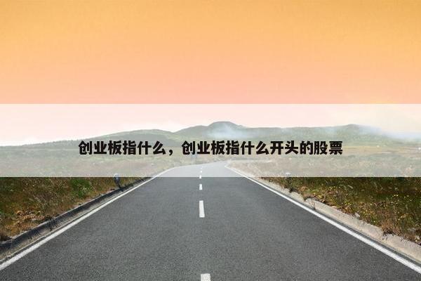 创业板指什么，创业板指什么开头的股票