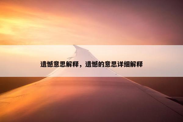 遗憾意思解释，遗憾的意思详细解释