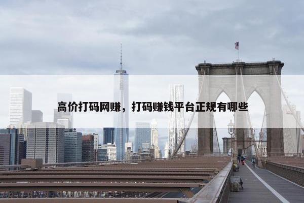 高价打码网赚，打码赚钱平台正规有哪些