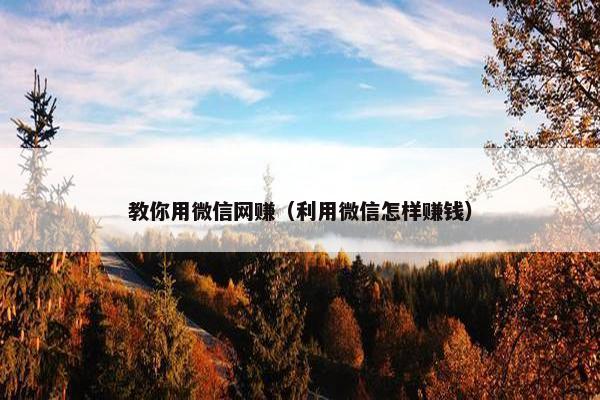 教你用微信网赚（利用微信怎样赚钱）