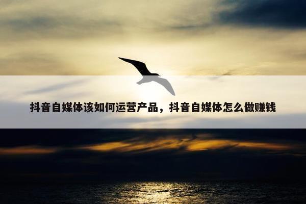 抖音自媒体该如何运营产品，抖音自媒体怎么做赚钱