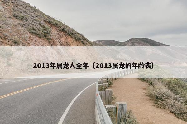 2013年属龙人全年（2013属龙的年龄表）