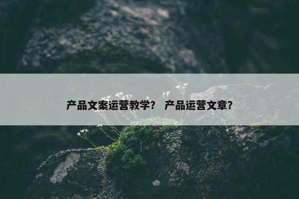 产品文案运营教学？ 产品运营文章？