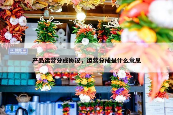 产品运营分成协议，运营分成是什么意思