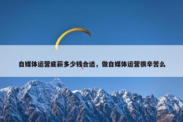 自媒体运营底薪多少钱合适，做自媒体运营很辛苦么