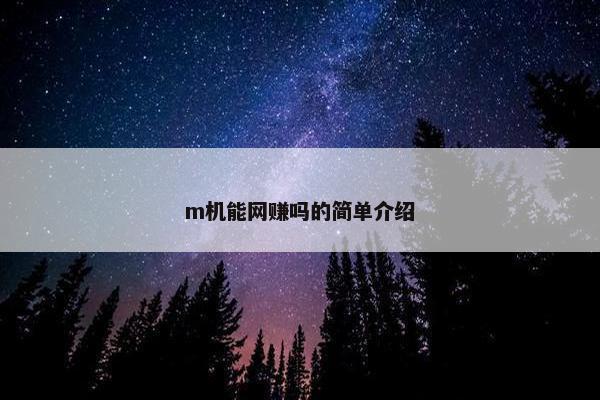 m机能网赚吗的简单介绍