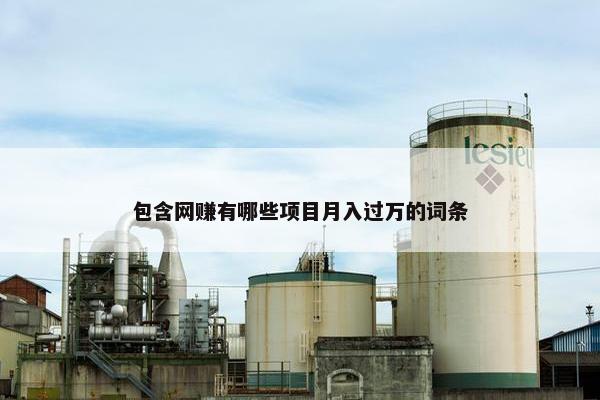 包含网赚有哪些项目月入过万的词条