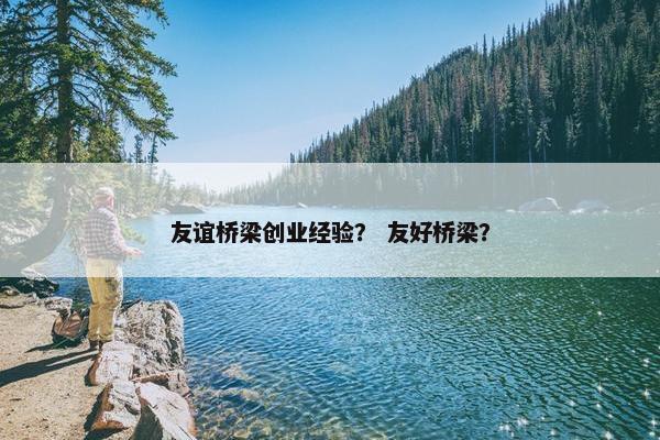 友谊桥梁创业经验？ 友好桥梁？