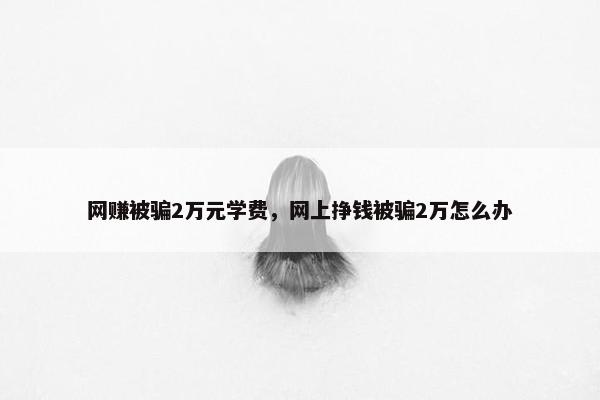 网赚被骗2万元学费，网上挣钱被骗2万怎么办