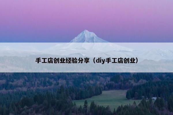 手工店创业经验分享（diy手工店创业）