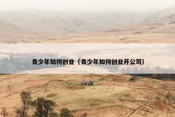 青少年如何创业（青少年如何创业开公司）