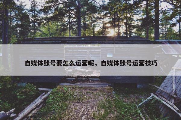 自媒体账号要怎么运营呢，自媒体账号运营技巧