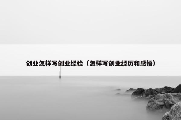 创业怎样写创业经验（怎样写创业经历和感悟）