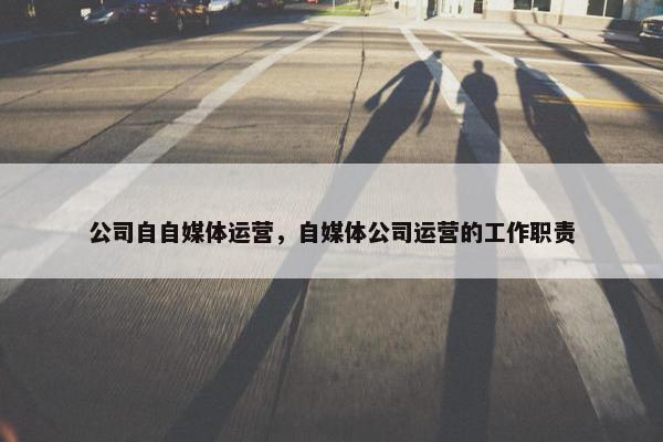 公司自自媒体运营，自媒体公司运营的工作职责