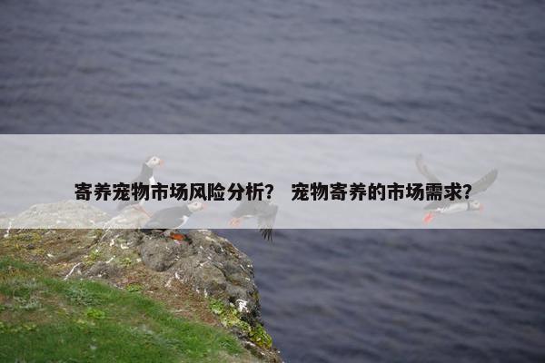 寄养宠物市场风险分析？ 宠物寄养的市场需求？