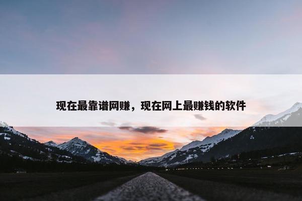 现在最靠谱网赚，现在网上最赚钱的软件