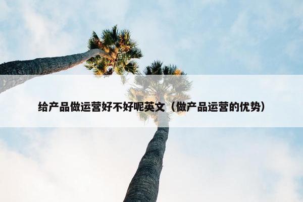 给产品做运营好不好呢英文（做产品运营的优势）