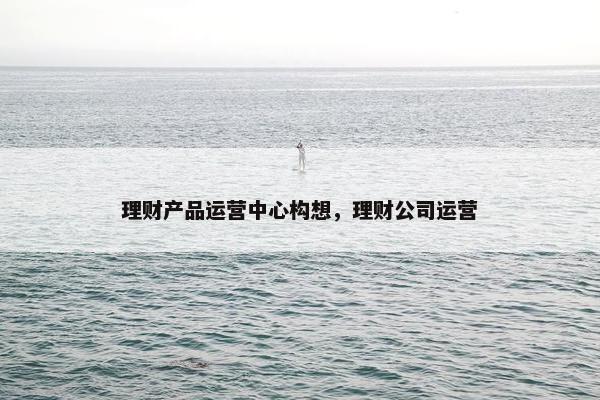 理财产品运营中心构想，理财公司运营