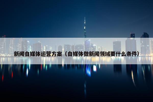 新闻自媒体运营方案（自媒体做新闻领域要什么条件）