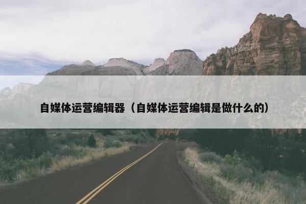 自媒体运营编辑器（自媒体运营编辑是做什么的）
