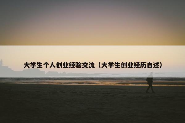 大学生个人创业经验交流（大学生创业经历自述）