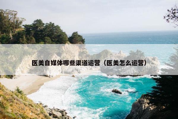 医美自媒体哪些渠道运营（医美怎么运营）