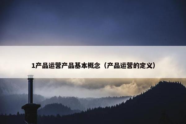 1产品运营产品基本概念（产品运营的定义）