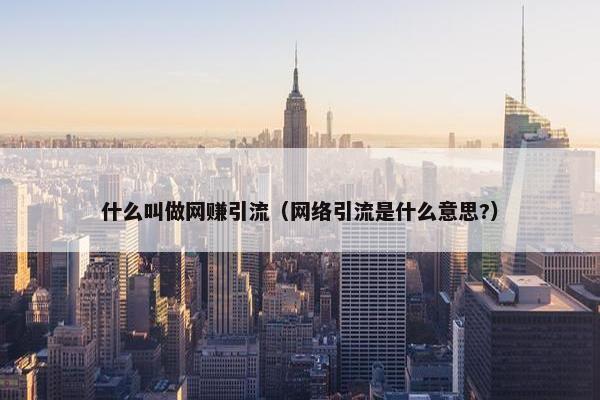 什么叫做网赚引流（网络引流是什么意思?）