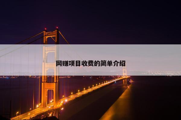 网赚项目收费的简单介绍