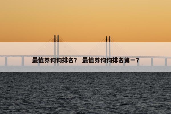 最值养狗狗排名？ 最值养狗狗排名第一？
