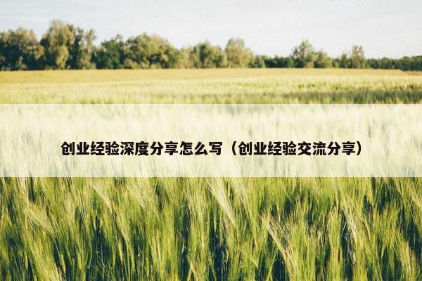 创业经验深度分享怎么写（创业经验交流分享）