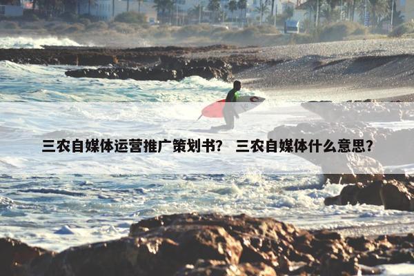 三农自媒体运营推广策划书？ 三农自媒体什么意思？
