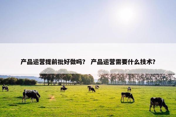 产品运营提前批好做吗？ 产品运营需要什么技术？