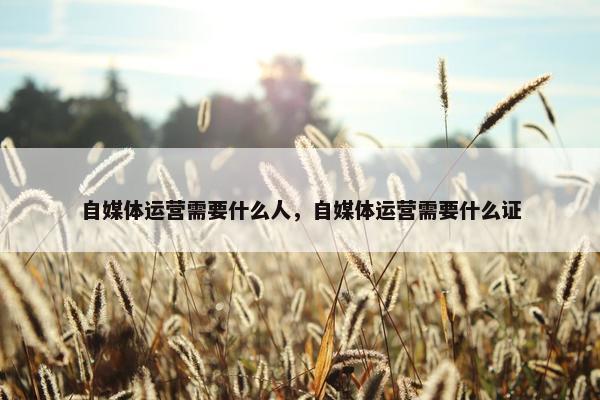 自媒体运营需要什么人，自媒体运营需要什么证