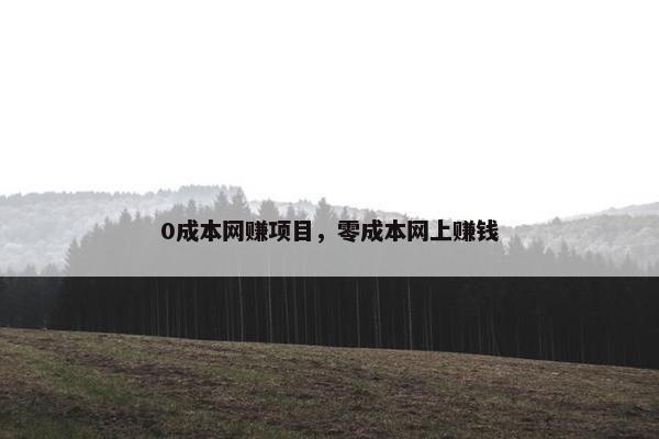 0成本网赚项目，零成本网上赚钱