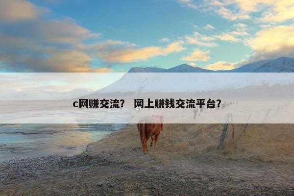 c网赚交流？ 网上赚钱交流平台？
