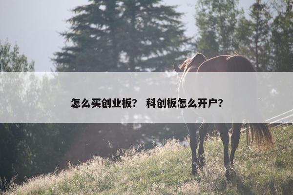 怎么买创业板？ 科创板怎么开户？