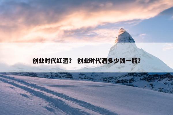 创业时代红酒？ 创业时代酒多少钱一瓶？