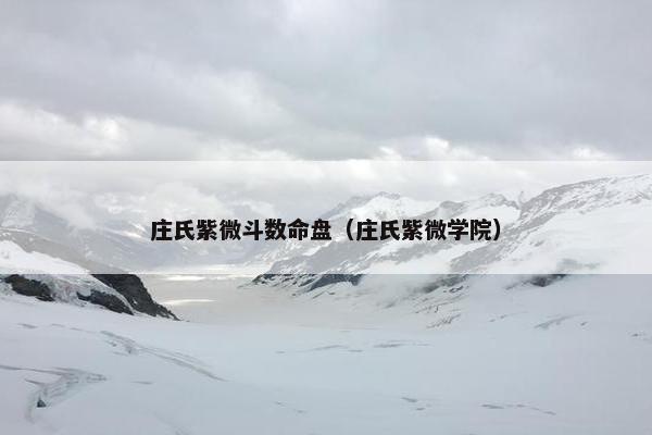 庄氏紫微斗数命盘（庄氏紫微学院）