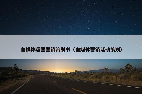 自媒体运营营销策划书（自媒体营销活动策划）