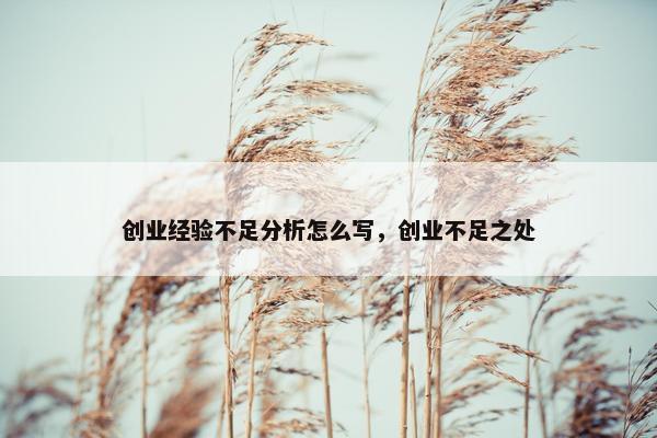 创业经验不足分析怎么写，创业不足之处
